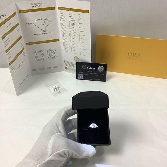 Moissanite Jewelry - 100% Real 3cts Moissanite Diamond Engagement Ring White Gold Plated